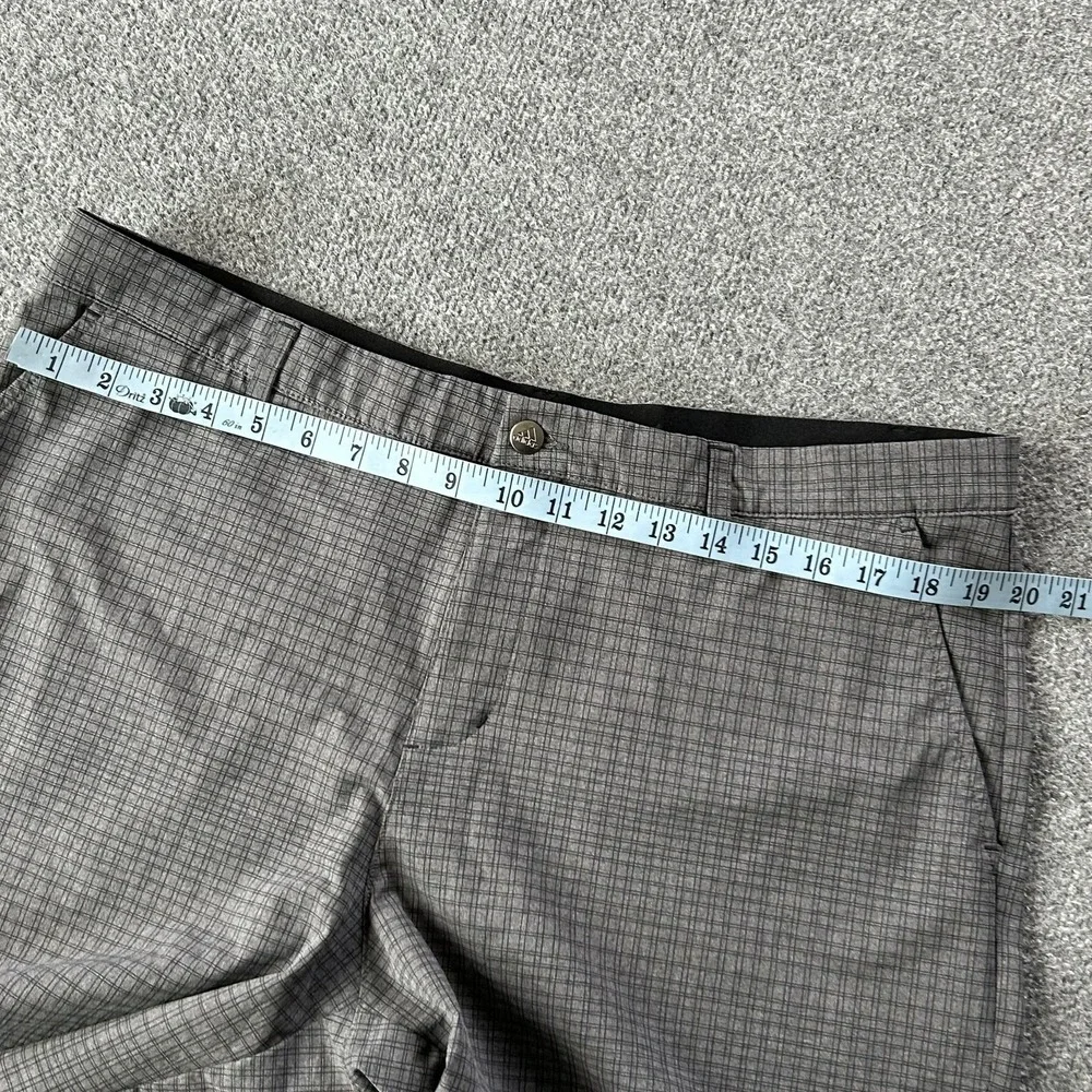 Adidas Shorts Mens 38 Gray Check Golf Chino Performance Microfiber 11 Inseam